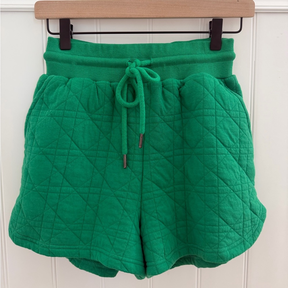 Entro Quilted Lounge Shorts, Bright Green - Size S